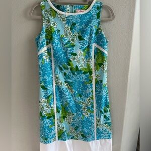 Vintage Lilly Pulitzer Blue and Green Floral Dress